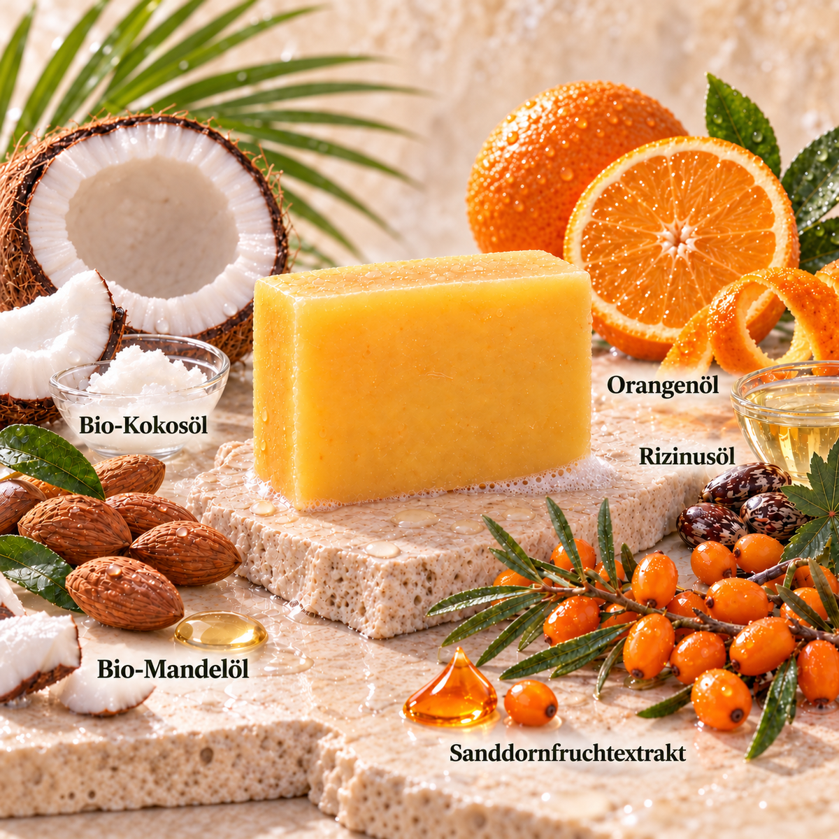 Orange & Sanddorn – Duschseife mit Bio-Mandelöl